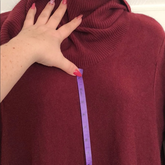 Super Comfortable Wine Colored Cowl Neck Sweater - Picture 6 of 6